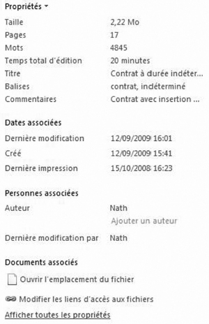 La création de notices sous Word
