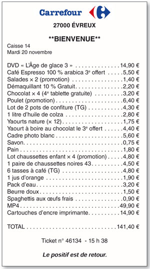 Ticket de caisse